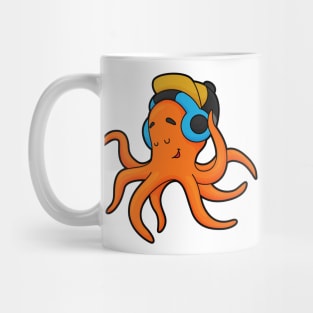 Octopus at Music with Headphone Mug